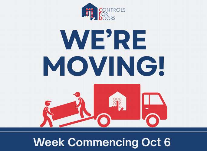 We're Moving! Important Update on Orders Controls for Doors are relocating to a new premises on October 6th. During the move, there may be slight delays in processing orders.
